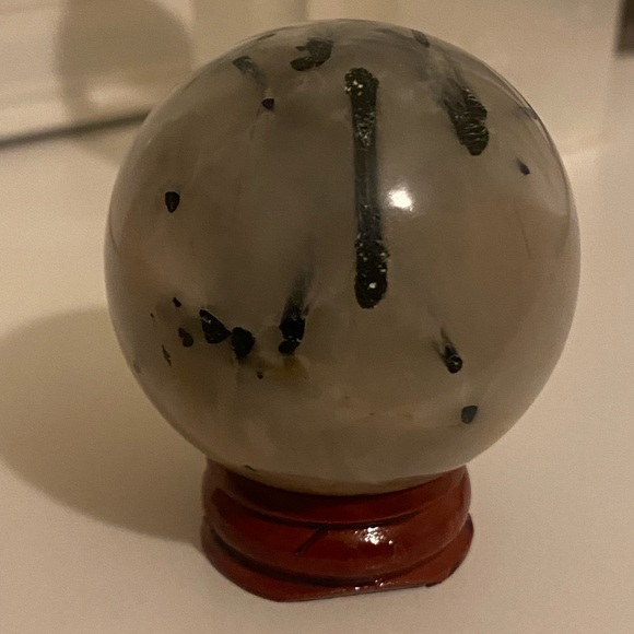 Rutile / Tourmalinated Quartz Crystal Sphere - Picture 2 of 8
